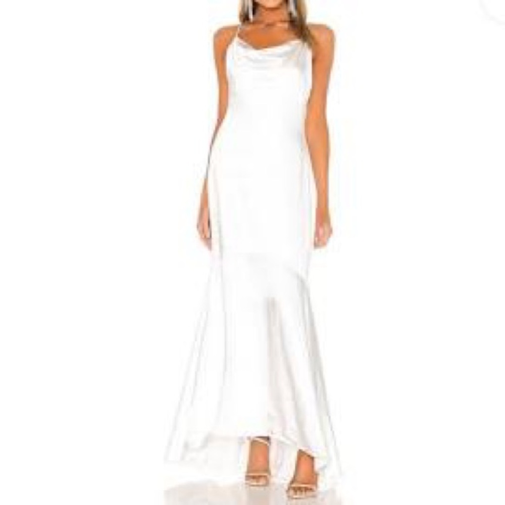 Elliatt Aisle Satin wedding cowl neck maxi